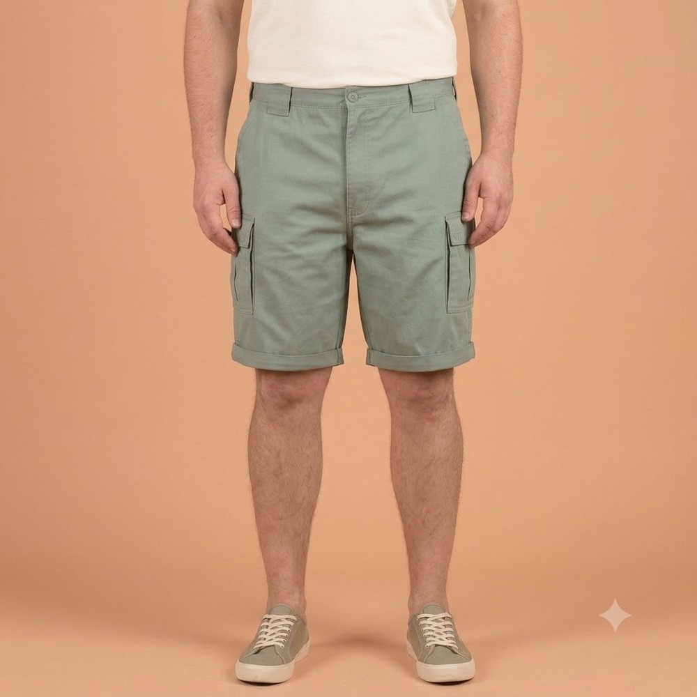 Weekender Cargo Shorts Mens 38 Sage Green Cotton Blend Outdoor Fishing Hiking